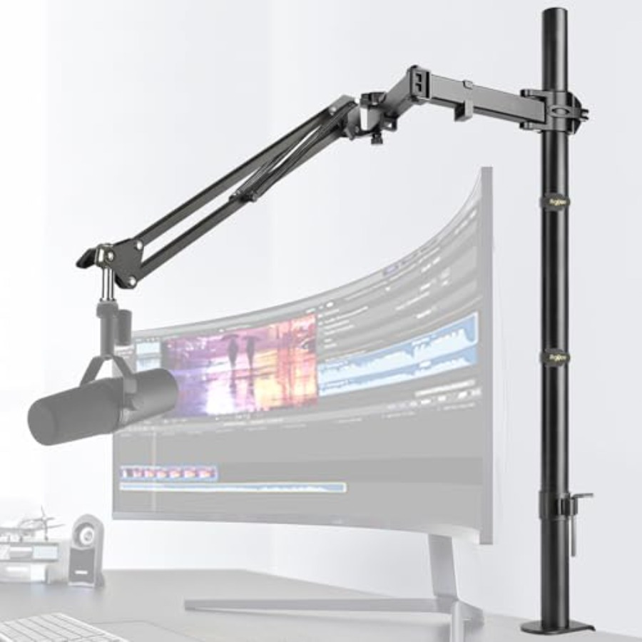 Shure Mic Sm7B - ไมโครโฟนบูมอาร์ม, ขาตั้งไมโครโฟนแบบปรับความสูงได้พร้อมตัวขยายความสูงสำหรับ Shure SM7B Blue Yeti
