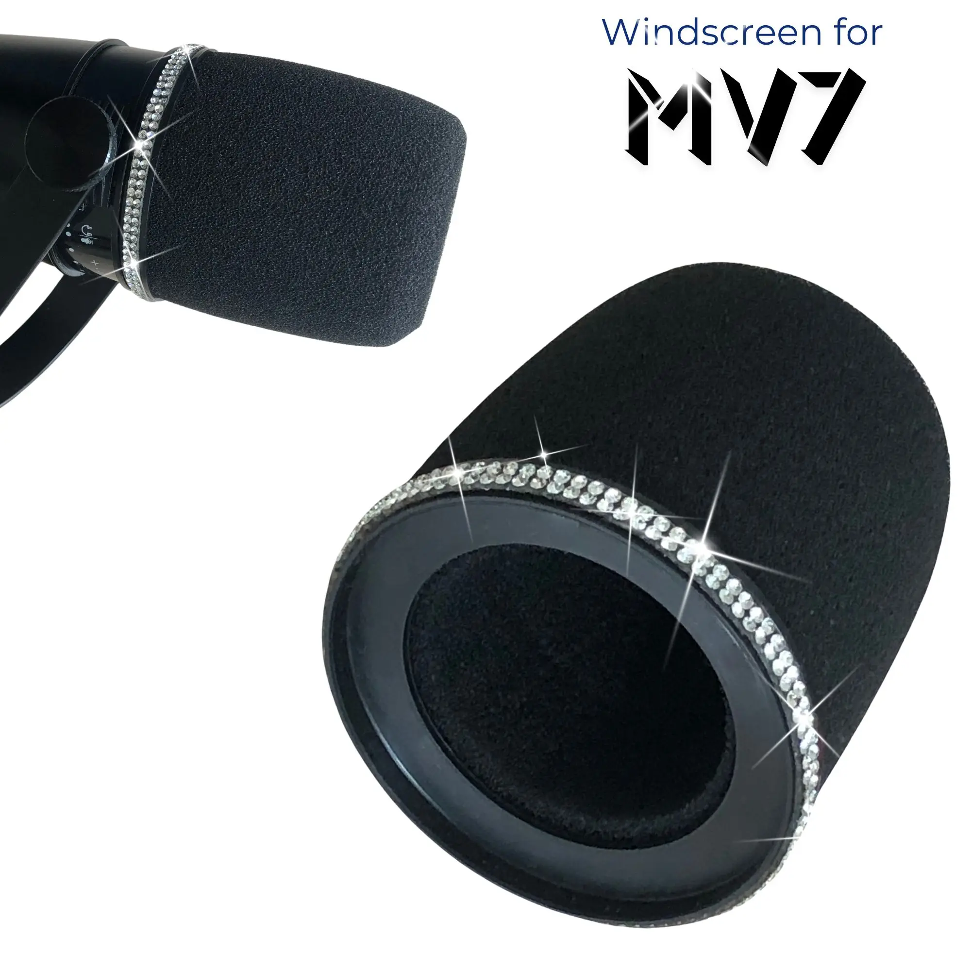 Shure Mic Sm7B - ฟองน้ำกรองเสียง Sparkly MV7 สำหรับไมโครโฟน Shure MV7,